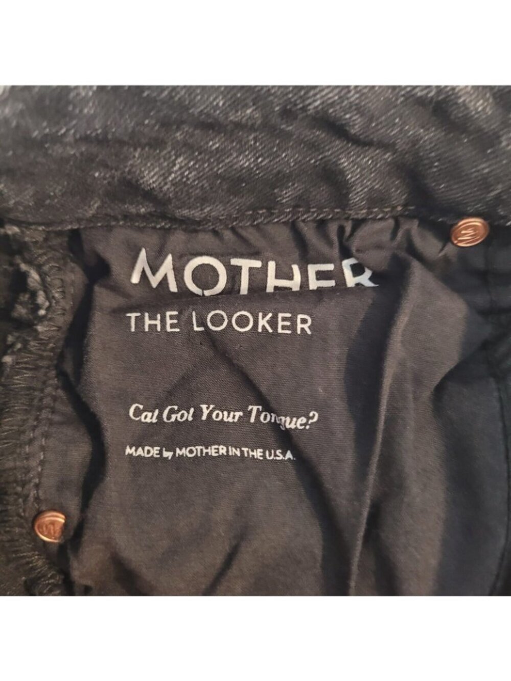 Mother The Looker Jeans Womens 24 Black Cat Got Your Tongue Wash Stretch Denim - Picture 6 of 14